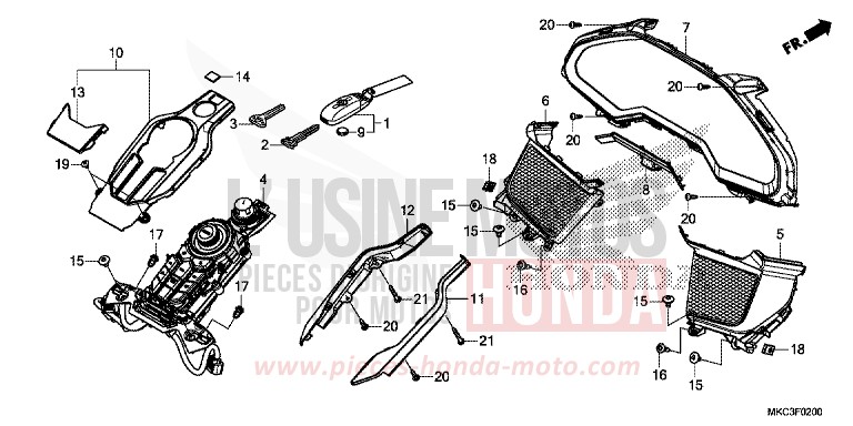 METER PANEL/SWITCH PANEL/KEY SET for Gold Wing CANDY ARDENT RED (R367) from 2018